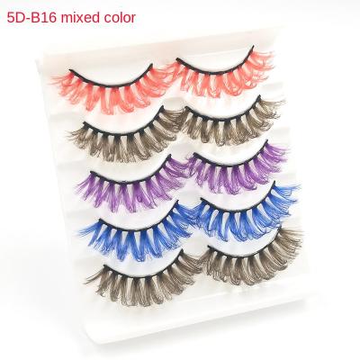 China Factory Wholesale Various Colors Durable Multilayer Chemical Fiber 18mm Lash With Synthetic Color Mixed Eyelashes for sale