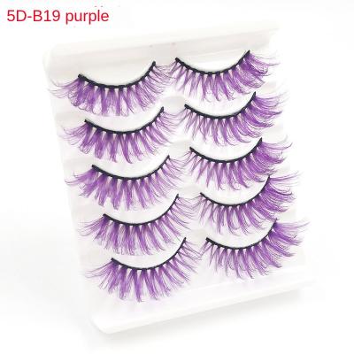 China Long Lasting Color Purple Black Flat Book Pop Colored Eyelash Strip Aqua Lashes Heart Shape Packaging for sale