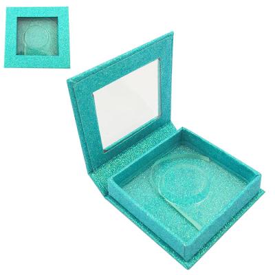 China Free Sample Long Natural Factory Wholesale Eyelash Box Quare Pcv Eyelash Box Square Teal for sale