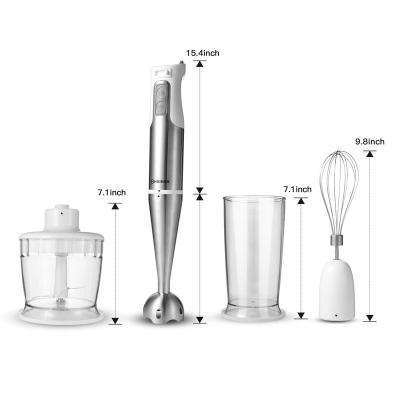 China Hotel Immersion Hand Blender, 4-in-1 Variable Speed ​​304 Stainless Steel Stick Blender for sale