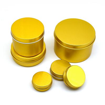 China 10ml 15ml 20ml 25ml 30ml 50ml 60ml 80ml 100ml 150ml Cosmetic Gold Stain Aluminum Tins for sale