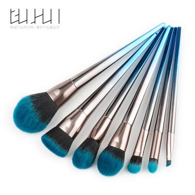 China Face 4/7 Diamond Makeup Brush Beauty Tool Flame Brush Eyeshadow Brush Blue and Black Gradient Set for sale