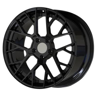 China Passanger Car New Full Gloss Black Two Piece Car Wheels 15-24 Inch 5x130 Forged Rims Multi Spoke Design Passenger Aluminum Alloy Car Wheel for sale