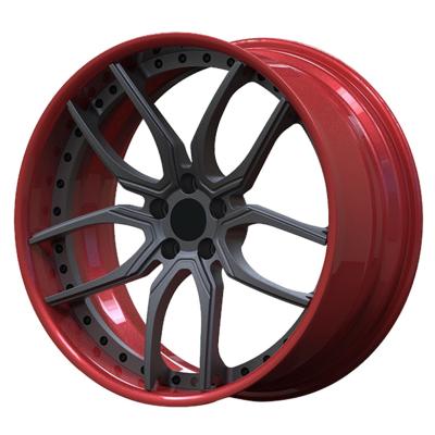 China Passanger Car Red Rims 5x112 Forged Wheels Rims 2 Piece Wheels 17 18 19 20 21 22 Inch Forged Alloy Passenger Car Wheels Rims For Luxury Cars for sale