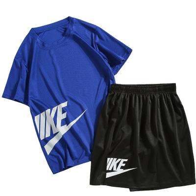 China Unique Design Wholesale QUICK DRY 2 pcs Hot Men's Cotton Polyester Shorts Sets Mens T-shirt and Jogging Shorts Tracksuit Set for sale