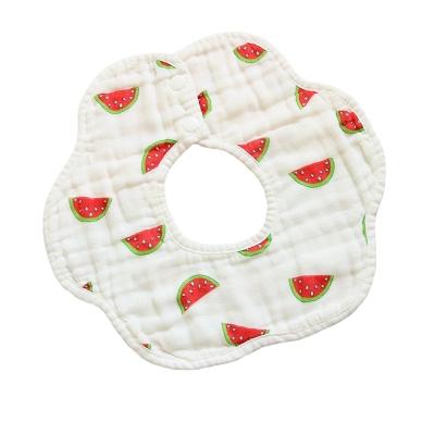 China Phthalate Free 100%Cotton Soft Adjustable Snap Baby Bibs Reusable Washable Baby Bandana Bib Burp Round Baby Bibs for sale