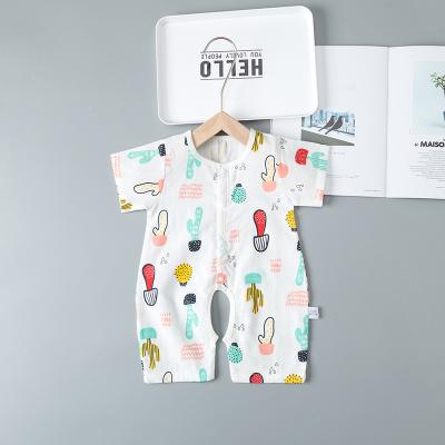 China Wholesale Antibacterial Babies Jumpsuit Clothes 100% Cartoon Boy Cotton Baby Rompers Short Sleeve Romper Newborn Baby for sale