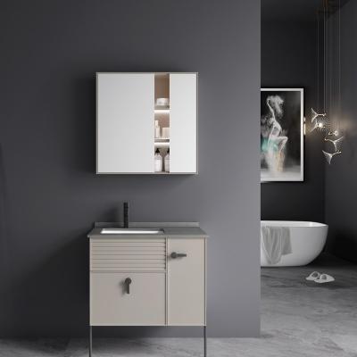 China Modern Manufacturers Wholesale Household Furniture Waterproof Bathroom Vanity Cabinet With Single Sink for sale