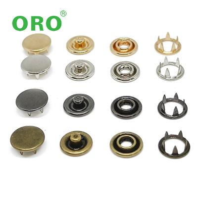 China Customized Colored Brass Prong Ring Snap Button For Clothing LEAD FREE Size Available for sale