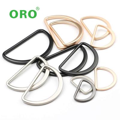 China Nickel Free Hardware Accessories Metal Wire Clasp For D-Ring Buckle Wire Buckle Bag Accessories Metal D Shape Bags Button Type D-ring for sale