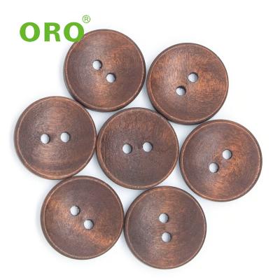 China Nickel Free Factory Directly Around Wooden 2-Holes Button Sewing Button for sale