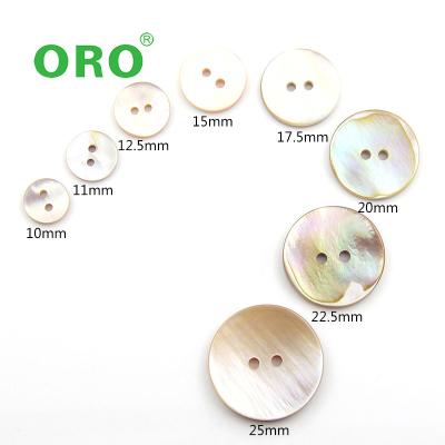 China Wholesale Custom Made LEAD FREE freshwater round2-hole fashion natural shell button for high end shirts for sale