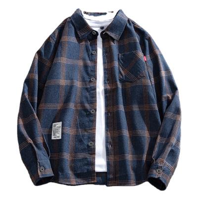 China Factory Direct Sale 100% Cotton Red Mens Long Sleeve Plaid Flannel Anti-pilling Shirt for sale