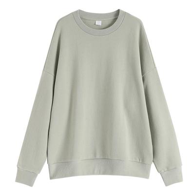 China Men's Breathable Fashion Sweater Pure Cotton Loose Off Shoulder Long Sleeve Round Neck Solid Color Oversized Sweater for sale