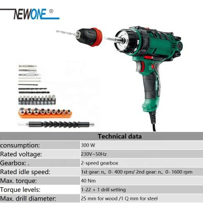 China 40 N.m tied power drill in electric drills with 10mm quick-release chuck, 4m cord screwdriver accessory, 230V torque drill tool 1111094101 for sale