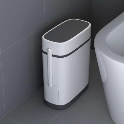 China Sustainable 2 in 1 plastic automatic waste garbage bin with lid and toilet trach can with brush holder for sale