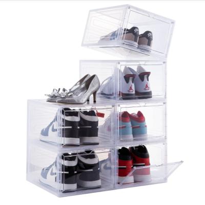 China Viable hot sale on clear shoe organizer box clear amazon pleatice sneaker shoe storage box for sale