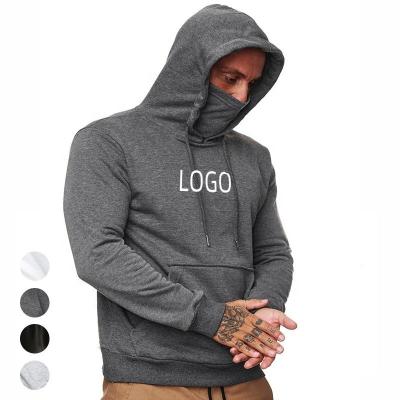 China Breathable Wholesale Custom LOGO Sweatshirt Mens Hoodie With Mask Sports Hooded Shirt Large Male Long Sleeve Masked Hoodie for sale