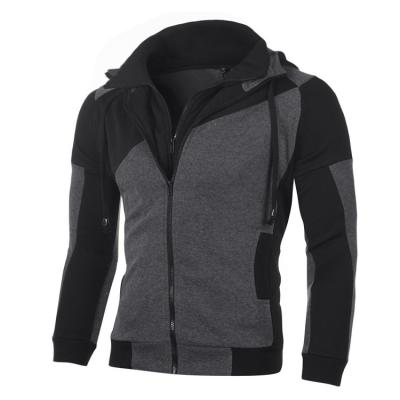 China Breathable Wholesale Men Zip Up Gym Fitness Sports Running Jacket With Hood And Zipper Black Winter Warm Hoodie Hooded Jacket for sale