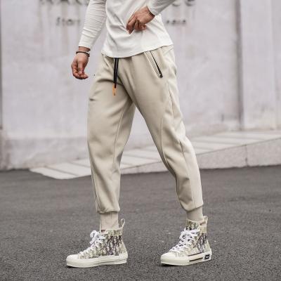 China Anti-wrinkle Winter Autumn Fleece Jogging Sweatpants Drawstring Waist Khaki Cotton Sweat Track Casual Sport Outdoor Jogger Pants for sale