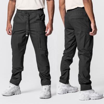 China Anti-wrinkle High Quality Wide Leg Loose Casual Outdoor Trousers Straight Tactical Bottoms Multi Pockets Baggy Cargo Pants For Men for sale