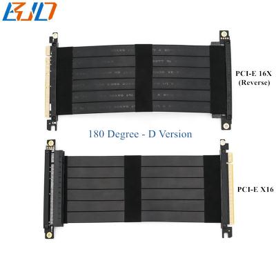 China Flexible Mini Computer ITX Case PCI-E 3.0 16X PCIe X16 Expansion Riser Cable 180 Degree D Version Graphics Card Supplement for sale