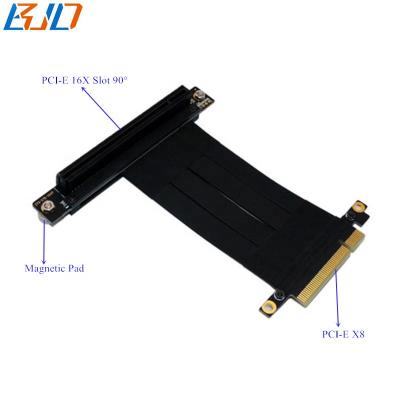 China With Foot Magnetic Shield PCI-E 3.0 8X To PCIe 16X Slot Adapter Riser Extension Cable With Magnetic Shield 20CM In Stock for sale