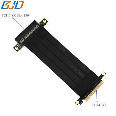 China 100% Full Speed ​​PCI-E 3.0 PCIe 8X Male To Female X8 Slot Riser Extension Cable 180 Degree 10CM ~100CM For Desktop Motherboard for sale