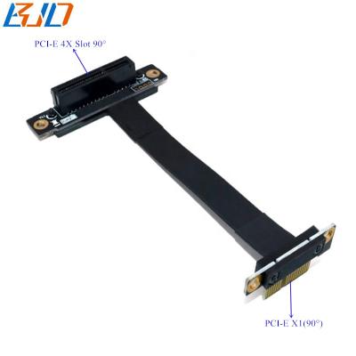 China Computer Accessories PCI-E PCIe 3.0 4X to 1x 90 Degree Flexible Converter Card Extension Cable 10CM 20CM 30CM 40CM 50CM 60CM 80CM 100CM for sale