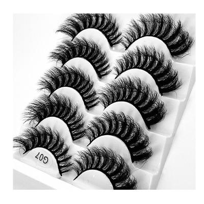 China Fauk Mink False Eyelash Display Vendor Natural High Volume Full Strip Eyelashes Set for sale