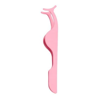 China Non-Specific Cheap Plastic Easy Grip Eyebrow Tweezers For Eye Lash Tweezers Eyelash Extension Pink for sale