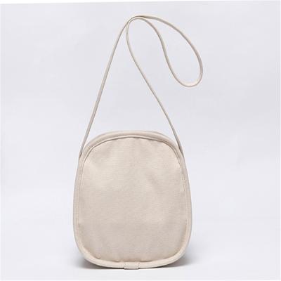 China Simple wild white canvas bag women personality shoulder bag durable fairy round canvas small bag for sale