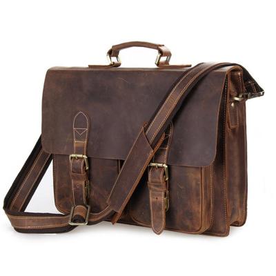 China High Quality Crazy Horse Leather Camera Bag Business Genuine Leather Shoulder Bag Men Messenger Men's Laptop Bag for sale