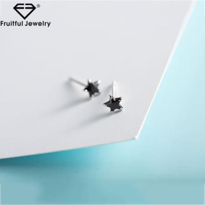 China Charm Jewelry Crystal Sterling Silver Star Stud Earrings 925 Sterling Silver Inlay for sale