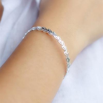 China CLASSIC Couples Wheat Like Open Hollow Alloy Bracelet Ladies 925 Silver Chain Bracelets for sale