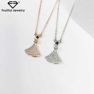 China Luxury Exquisite Inlay Crystal Necklace 925 Sterling Silver CLASSIC Fashion Jewelry for sale