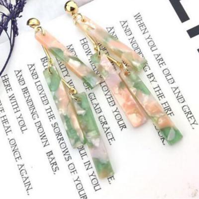 China CLASSIC Geometric Turtle Shape Jewelry Acetate Shell Women Acrylic Statement Drop Earrings for sale