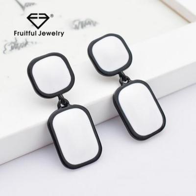 China 2021 Hot Selling Square Fashion 2021 Simple Black Frame Jewelry Dangle Earrings Plastic Women Earrings for sale