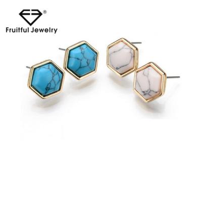 China Factory direct popular CLASSIC popular wholesale china turquoise geometric stud earrings for sale