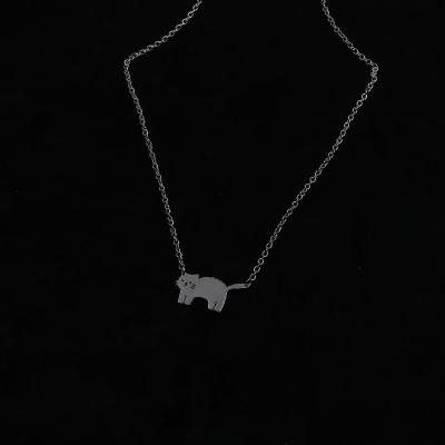 China New Stainless Steel Couples Necklace Delicacy Stainless Steel Hip Hop Animal Necklace Cute Cute Charms Necklace For Cat for sale