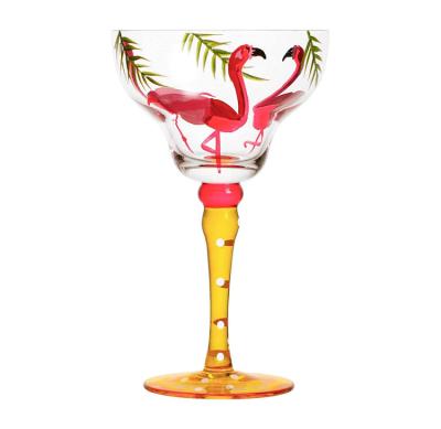 China Stocked 8oz 270ml Staine Hand Painted Margarita Glass Moroccan Margarita Glasses for sale