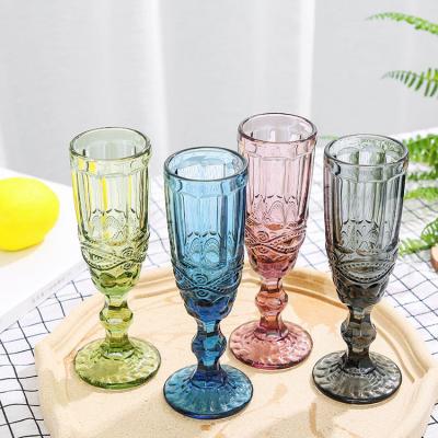 China Luxury vintage aolor amber tumblers colored crystal glasses event decoration supplies drinkware set for wedding for sale