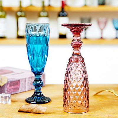 China Wholesale Vintage Wine Glass Stem Large Red Black Bottom Goblet Handmade Event Decoration Supplies Drinkware Set For Restaurant for sale