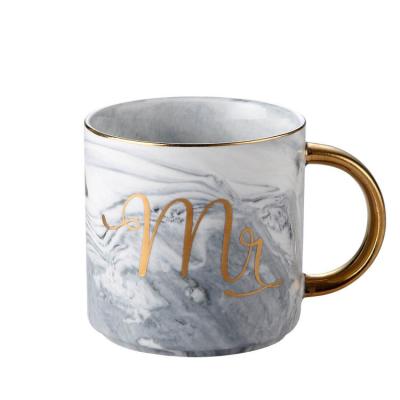 China Viable Customize Mr. and Mrs. Ceramic Mug Coffee Mugs 14oz Ceramic Marble Coffee Mugs for Sublimation Ceramic Mug for sale