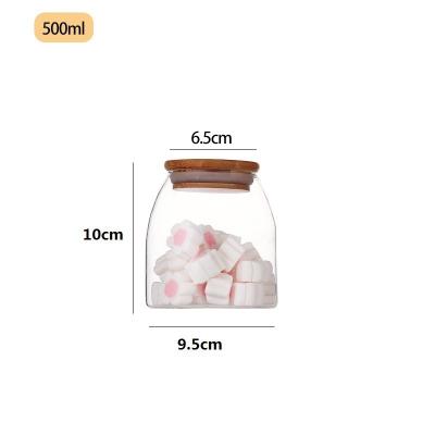 China 2023 New 17oz 500ml Steamable Container Glass Jar With Bamboo Wooden Lid for sale