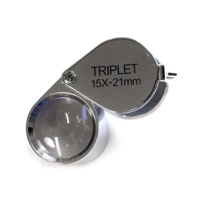 China Jewellry 15x Mini Triplet Loupe Jewelry Magnifying Glass Jewelry Tool For Diamond for sale