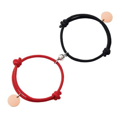 China FASHIONABLE XISHUO Braided Forever Lover Bracelet Jewelry Friendship Gift Matching Couples Lucky Rope Bangle Gift Magnetic Bracelets for sale