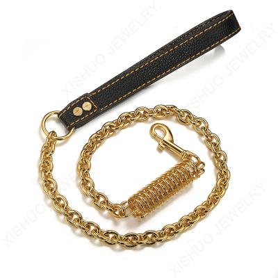 China Wholesale 15mm Manufacturer 316L Stainless Steel Dog Collar Reflective Luxury Gold Chain Dog Leash Silver Chain Chain for sale