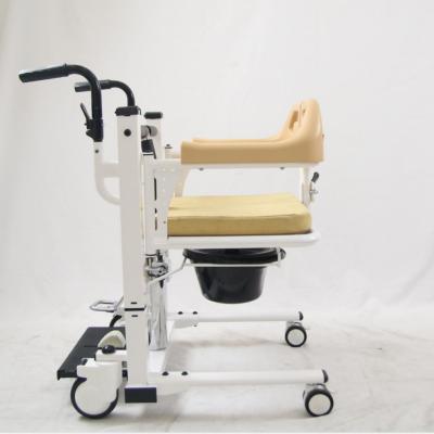 China 2021 New Model Hydraulic Control Home Care Hydraulic Transfer Wheelchair With Commode And Supper Plate for sale