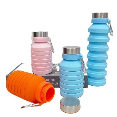 China Collapsilbe Collapsilbe Viable Water Bottle Silicone Water Sport Bottle 600ml /16oz BPA Free for sale